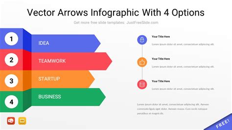 Free Vector Arrows Infographic Template With 4 Options - Just Free Slide