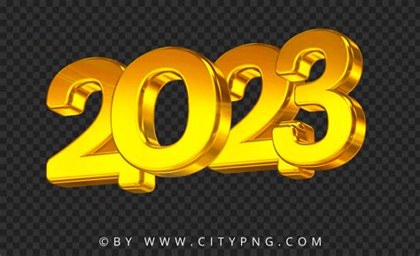 Golden 2023 Gold 3D Text Logo HD PNG | Citypng