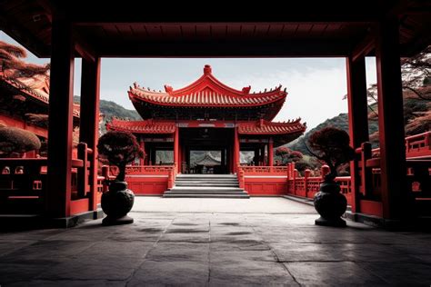 Chinese shrine architecture building red. | Free Photo - rawpixel