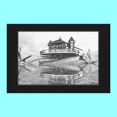 Beach House Pencil Sketch Canvas Print by Phigmints Large Canvas Prints ...