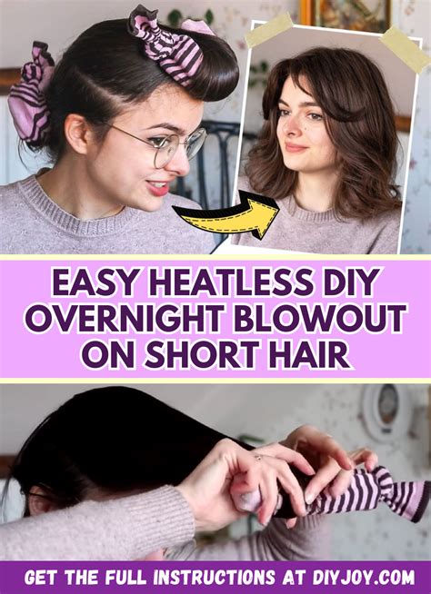 Easy Heatless DIY Overnight Blowout on Short Hair