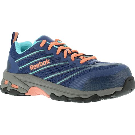 Women's Composite Toe Blue Work Athletic Shoe, Reebok Exline