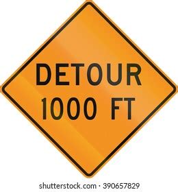 United States Mutcd Road Sign Detour Stock Illustration 390657829