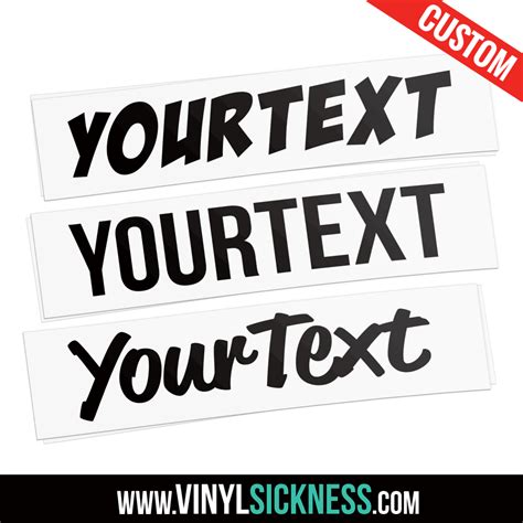 CUSTOM TEXT • Custom Vinyl Stickers / Decals • Vinyl Sickness