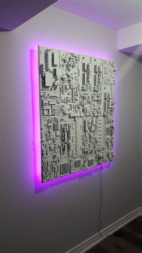 My first attempt at art. 3D LED motherboard wall art | Led wall art, Wall art prints, Tech art
