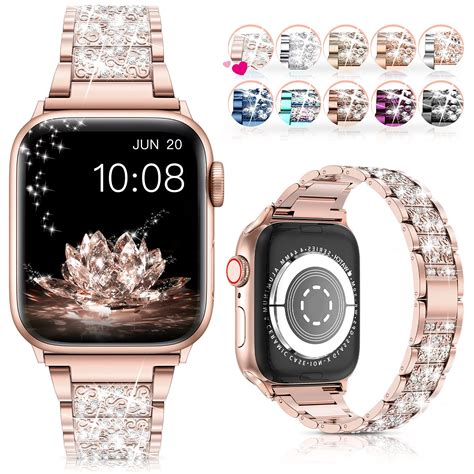 LELONG for Apple Watch Band 38mm 40mm 41mm Series 8 Series 7 6 5 4 3 2 1 SE Ultra, Bling ...