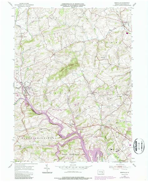 Classic USGS Bernville Pennsylvania 7.5'x7.5' Topo Map – MyTopo Map Store