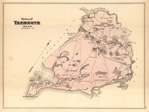 Walker's 1880 Map of Town of Yarmouth Massachusetts - Art Source ...