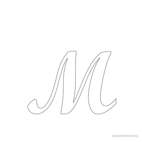 Cursive Letter M Stencil