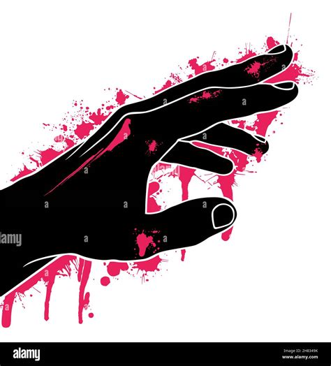 Hand in blood, abstraction, vector illustration Stock Vector Image ...