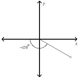 Solved: Sketch The Angle In Standard Position -150 Degrees | Chegg.com