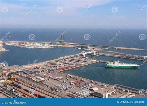 The Port of Barcelona editorial stock image. Image of nautical - 99405374