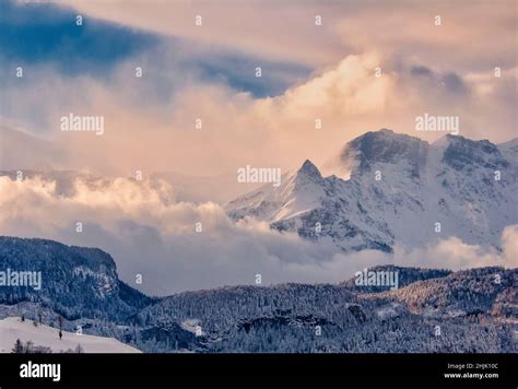 Snow covered alpine mountain landscape in winter, Lungern, Switzerland Stock Photo - Alamy