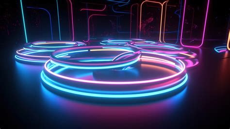 Large Shape Neon Lights In A Circle Backgrounds | JPG Free Download ...