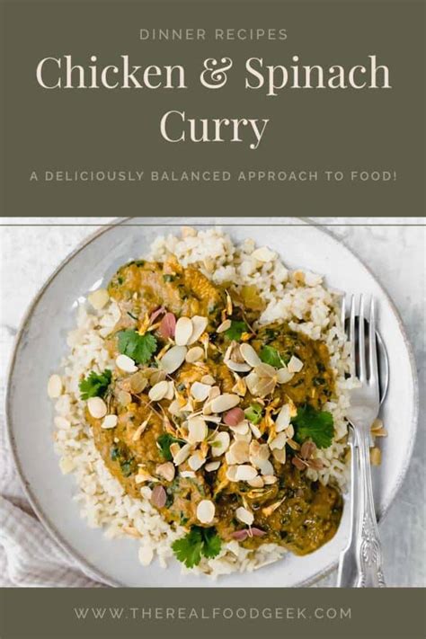 Chicken and Spinach Curry (Palak Chicken) | The Real Food Geek