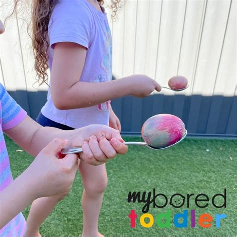 Egg and Spoon Race - My Bored Toddler Personalize your eggs!