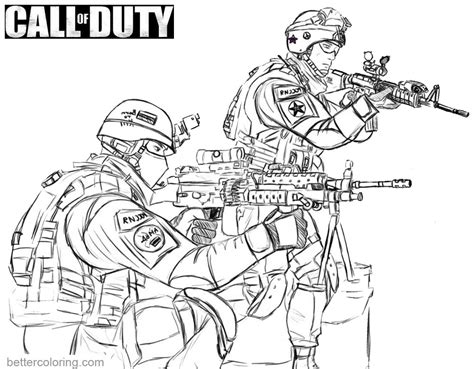 Call of Duty Coloring Pages Black Ops Sketch - Free Printable Coloring ...