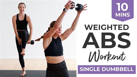 Intense, 10-Minute Weighted Abs Workout (One Dumbbell + Beginner Mods Included) - YouTube