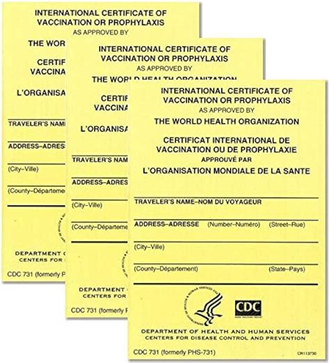 International Certificate Of Vaccination Or Prophylaxis As Approved By The World Health ...