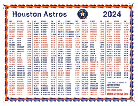 Astros Schedule 2024: A Comprehensive Guide To The Upcoming Season