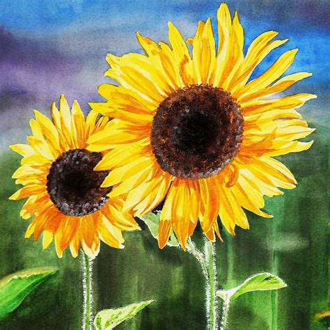 Sunflower Painting at PaintingValley.com | Explore collection of ...