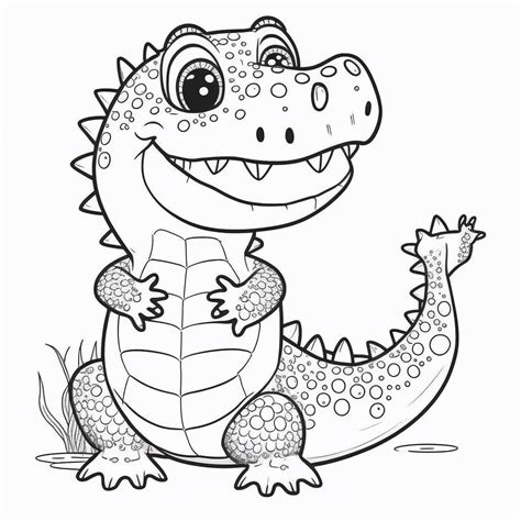 Cute crocodile coloring page Lulu Pages