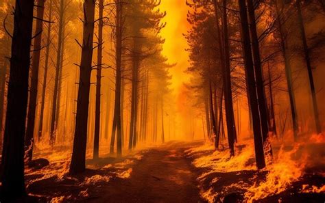 Premium AI Image | A burning forest burns