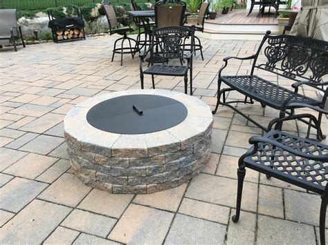 Metal Outdoor Fire Pit Covers Round / 24" Round Steel Fire Pit with PVC ...