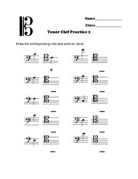 Tenor Clef Worksheets by Leticia Benning | TPT