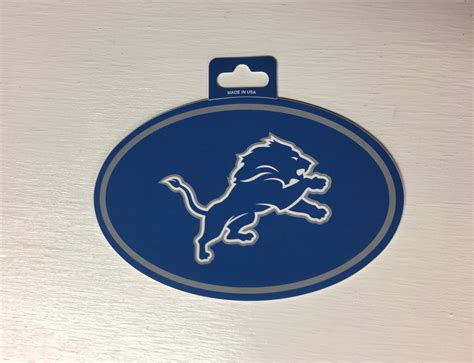 Detroit Lions Oval Decal Full Color Sticker NEW!! 3 x 5 Inches Free Sh ...