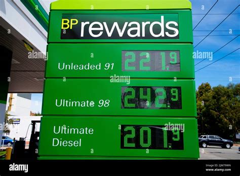 Perth, Australia - March 9, 2022: Record high fuel prices at BP gas ...