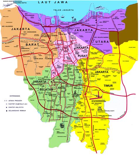 Jakarta Metro Map - http://travelsfinders.com/jakarta-metro-map.html | Jakarta, Peta, Jakarta city