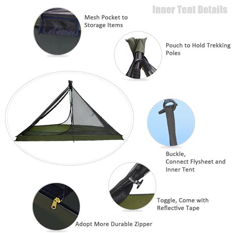 Ultralight Backpacking Tent 1 Person 3 Seasons - jonjoin