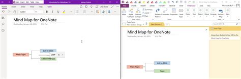 Create Mind Map in OneNote 2016, Modify it in OneNote UWP - Office OneNote Gem Add-Ins