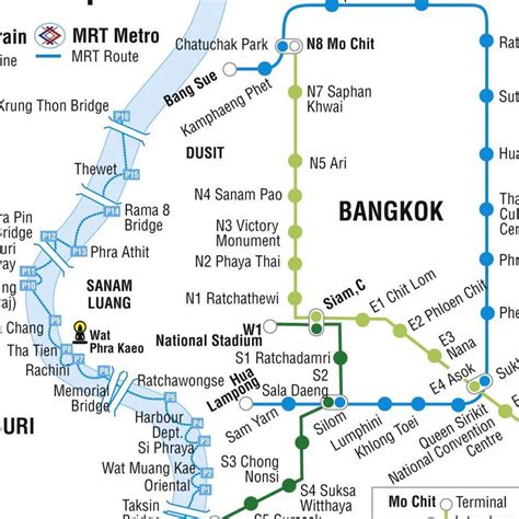 Bangkok airport metro map - Map of bangkok metro and skytrain (Thailand)