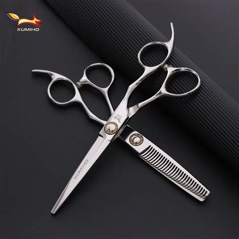 KUMIHO Japanese hair scissors professional hairdressing scissors with big bearing screw hair ...