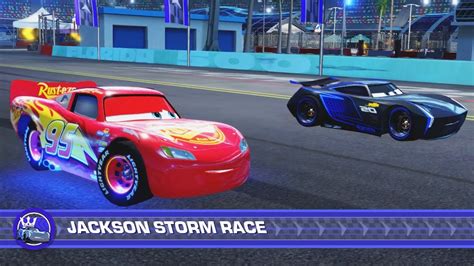 CARS 3 Ending Lightning McQueen vs Jackson Storm Final Race - YouTube