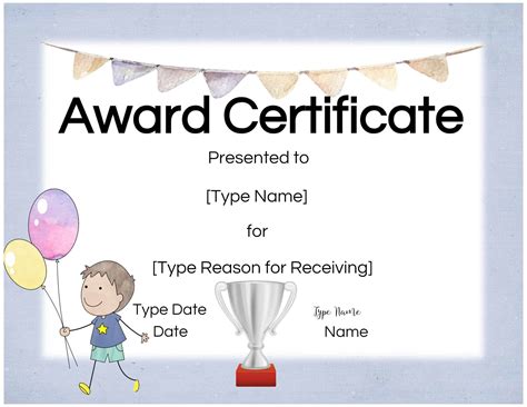 Free Custom Certificates for Kids | Customize Online & Print at Home