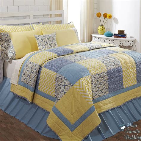 blue and yellow bedding | eBay | Quilt sets bedding, Blue and yellow bedding, Bed spreads