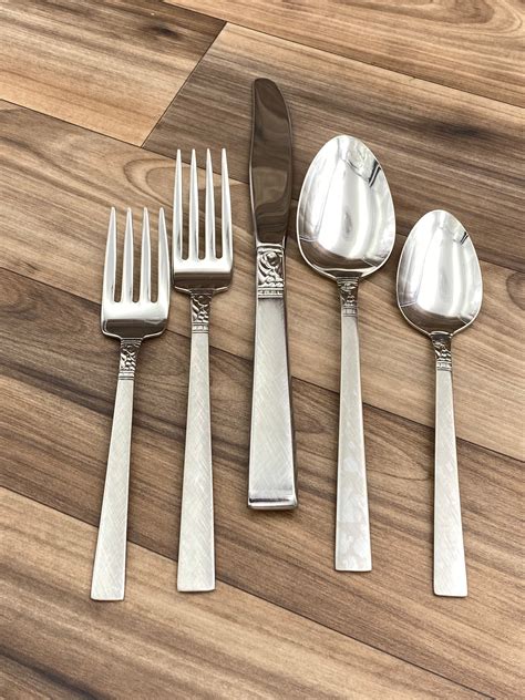 Vintage Oneida Stainless Flatware set Brookwood Silverware, service for 6