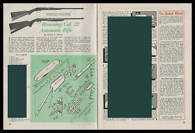 1962 BROWNING .22 Auto Rifle Exploded Parts List Disassembly Assembly ...