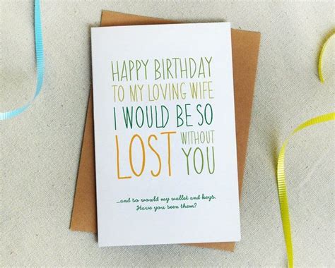 Funny Wife Birthday or Anniversary Greeting Card / From - Etsy ...