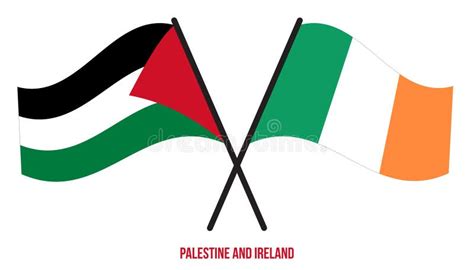 Ireland and Palestine Flags. 3D Waving Flag Design. Ireland Palestine ...