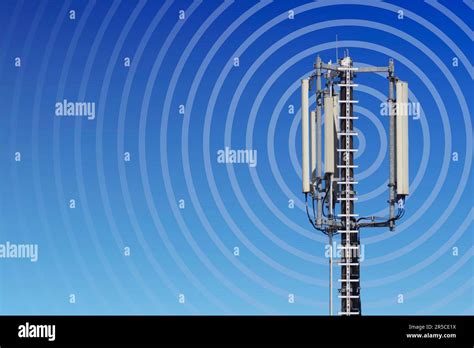 Transmission tower with radio waves Stock Photo - Alamy