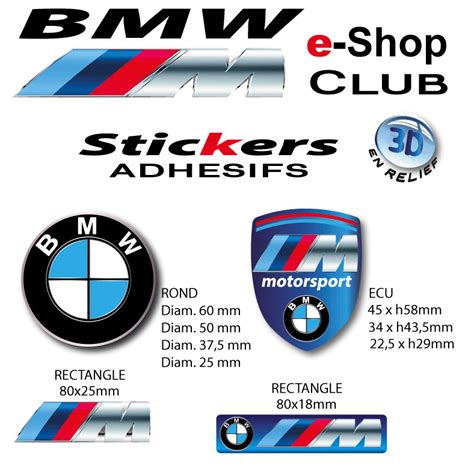 Logo BMW Motorsport sticker autocollant en 3D