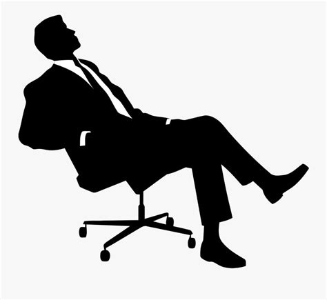 Work Man Sitting - Ceo Clipart Black And White , Free Transparent ...