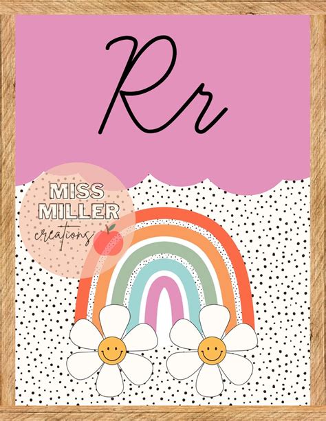 Retro Rainbow Classroom Alphabet Posters - Etsy