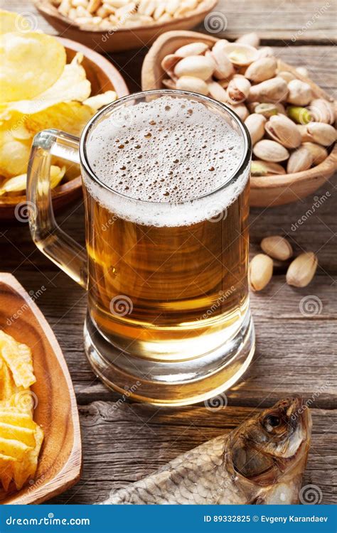 Beer and snacks stock image. Image of appetizer, beverage - 89332825