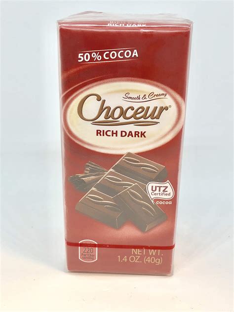 Amazon.com : Choceur Rich Dark Chocolate Bars 1.4oz/40g Multi-pack (20 Bars) : Grocery & Gourmet ...