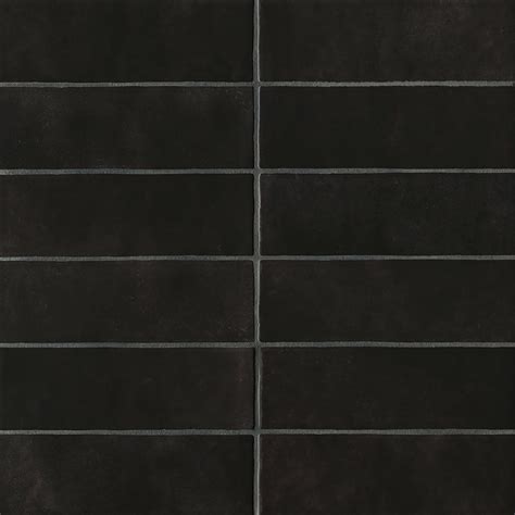 Cloé 2.5" x 8" Ceramic Tile in Black | Bedrosians Tile & Stone